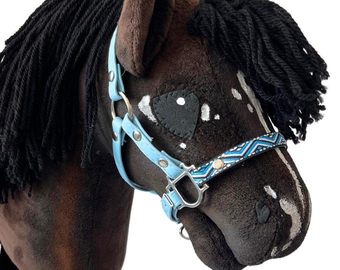 Hand-stitched Minky Fleece Hobby Horse Toy, Realistic Mane, Wooden Stick
