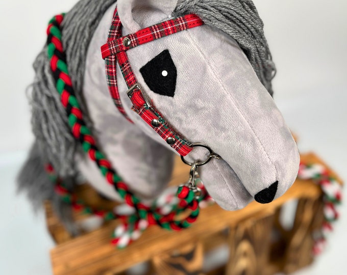 Western bridle for hobby horse, bridle hobby horse, Christmas bridle, Christmas gift horse, red bridle for hobby horse