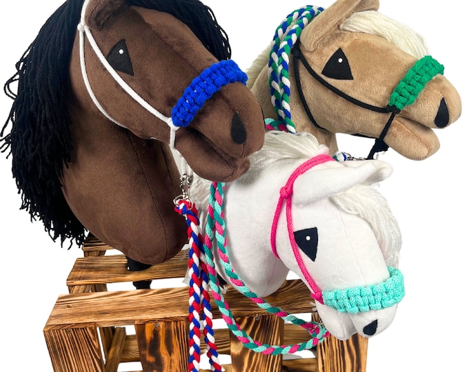 Halter with lead hobby horse, halter for hobby horse, halter, hobby horse, steckenpferd, hobby horse halter, colorful halter hobbyhorse