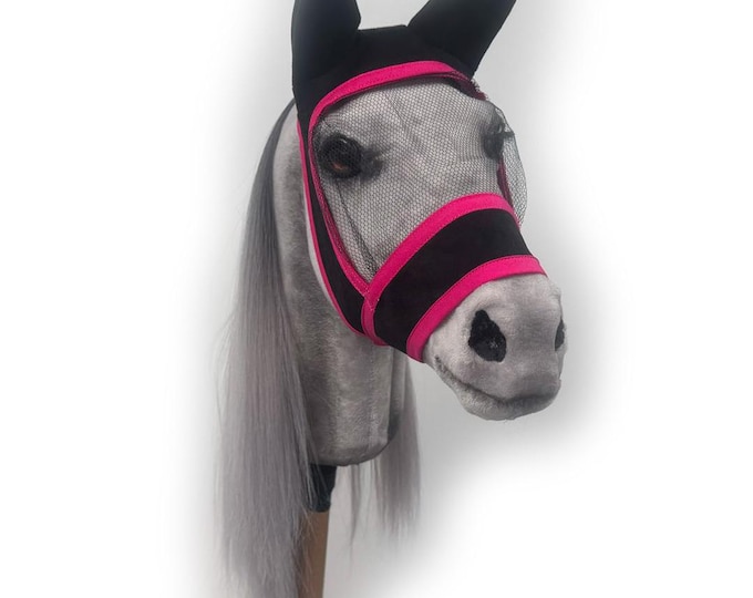 Flymask for hobby horse, cute fly mask, ear bones hobby horse, color earmuffs, hobby horse, horse, hobby horse gift, gift for horselover