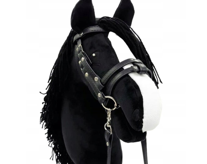 Hobby horse, black hobby horse A4 size, steckenpferd, horse on a stick, black horse, realistic hobby horse