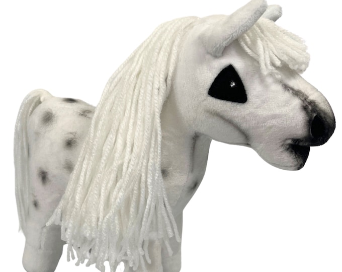 Baby horse mini, hobby horse, plush horse, child horse,  tarantula, white horse, gift for child, small horse for play, child, baby, horse