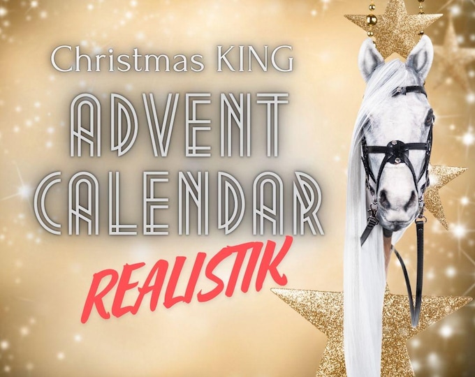 Realistic advent calendar with 12 or 24 items with possibility of realistic hobby horse, advent calendar hobby horse, horse, Christmas