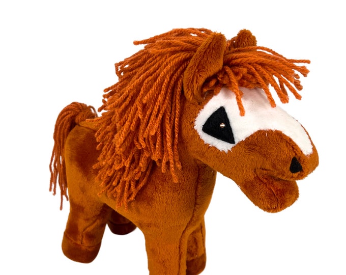 Baby horse mini, hobby horse, plush horse, child horse, red horse, horse, gift for child, small horse for play, child, baby