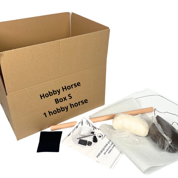 Hobby horse box, DIY hobby horse kit, make Your own hobby horse, horse on stick diy, box S for 1 hobby horse, hobby horse, size A4, size A3