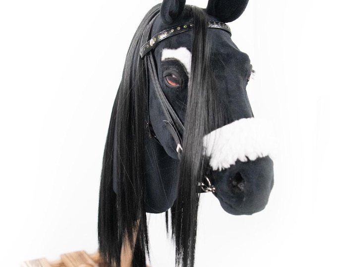 Realistic hobby horse, black realistic hobby horse, hobby horse, steckenpferd realistik, real hobby horse, steckenpferd, horse on a stick