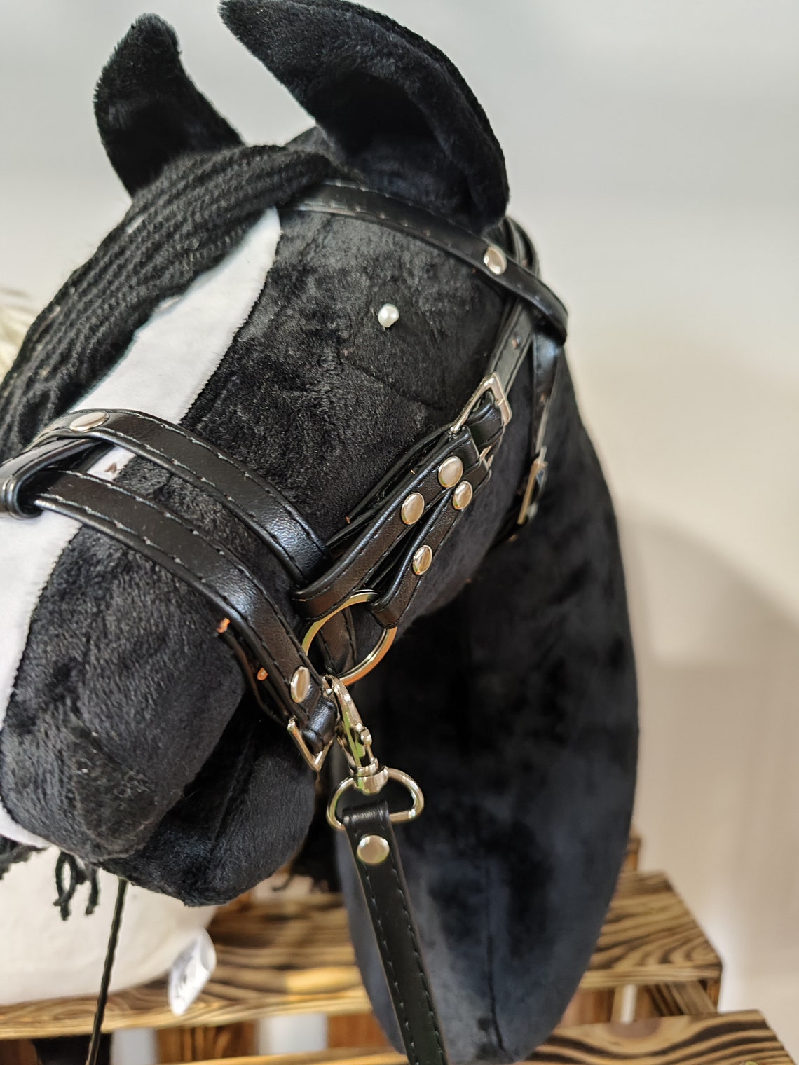 Hobby Horse Black Hobby Horse Hobby Horse With Bridle Etsy