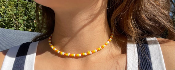 Amazon.com: Simple Sweet Candy Corn Charm Necklace Dainty Fall Autumn  Jewelry Gift | La Nostagie Handmade : Handmade Products