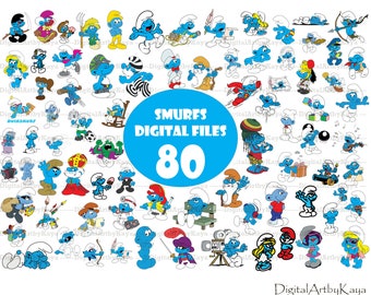 Download Los Pitufos Vector Etsy