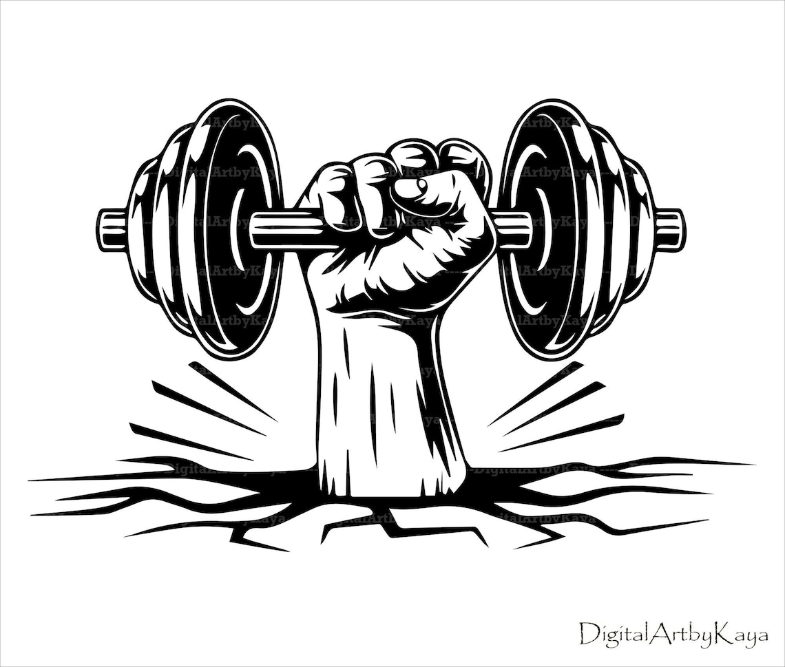 Dumbbell Svg barbell Svg Dumbbell ClipArt Dumbbell Cricut Etsy