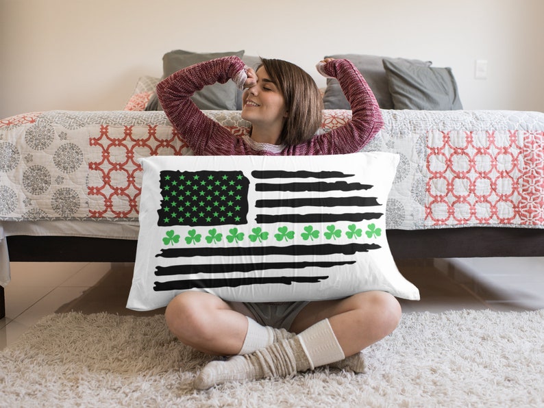 Usa Flag Silhouette Cameo Clover SVG Png Jpg CriCut Files Svg Pdf Shamrock Svg St Patricks Day USA Flag SVG St Patricks Day Svg