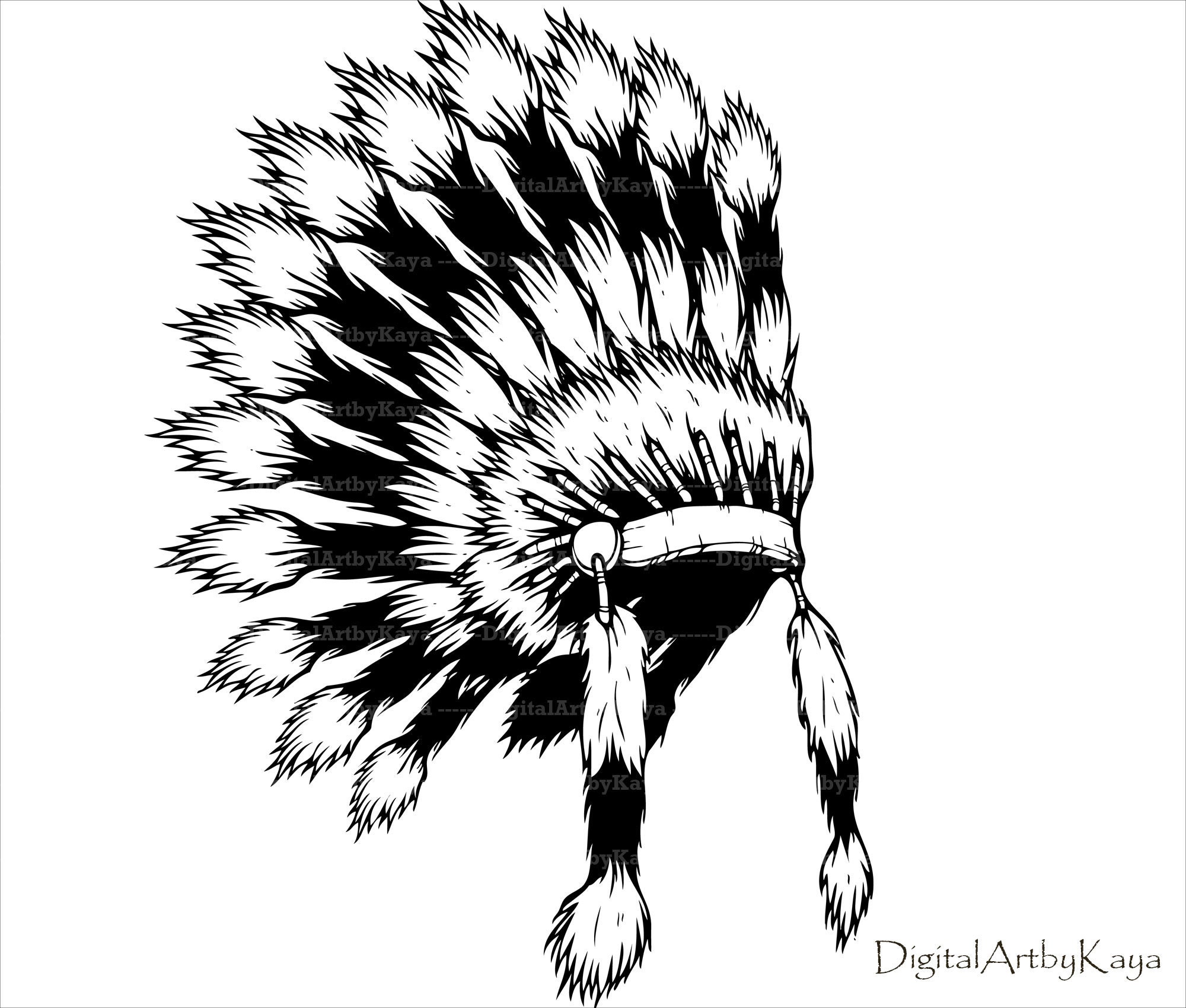 Indian Headdress Outline Svg