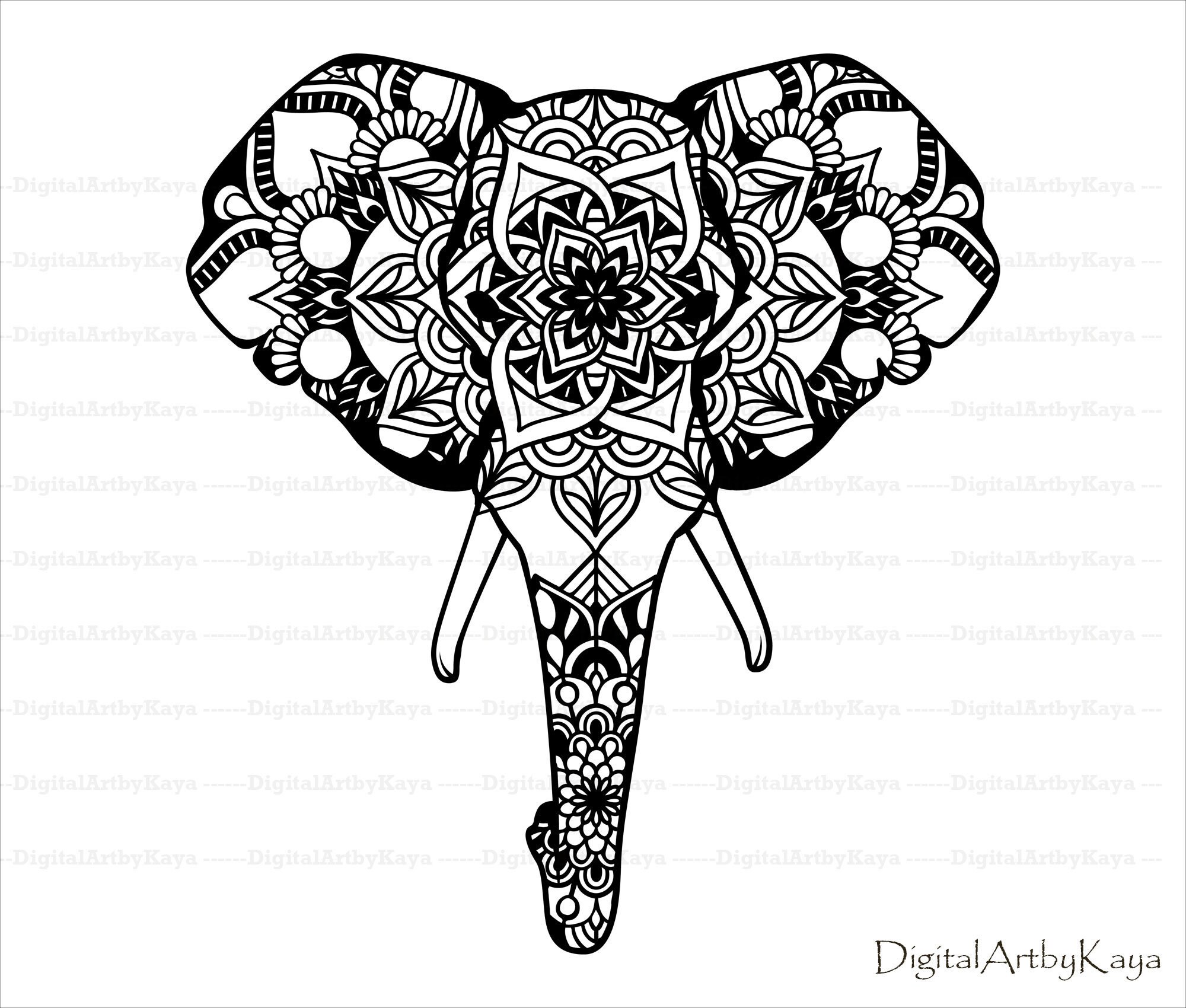 Elephant Svg Elephant Mandala Svg Mandala Cut File Elephant | Etsy
