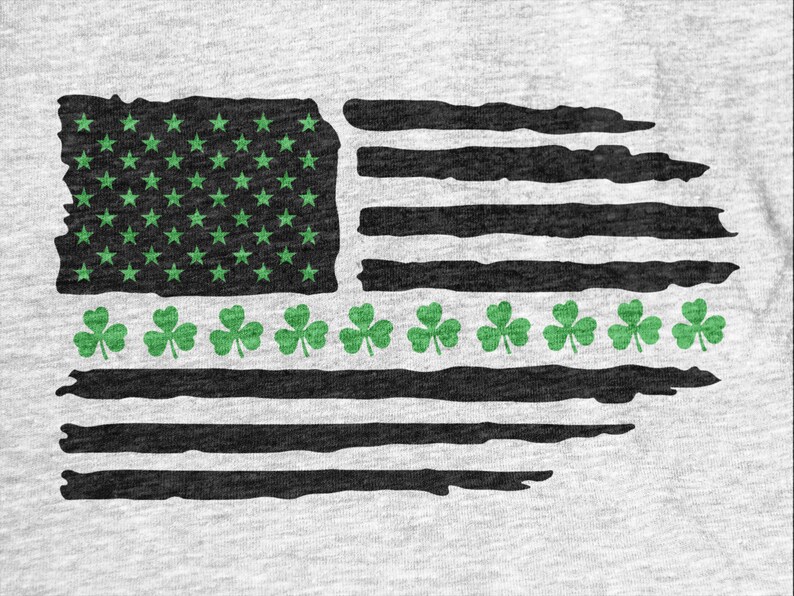 Usa Flag Silhouette Cameo Clover SVG Png Jpg CriCut Files Svg Pdf Shamrock Svg St Patricks Day USA Flag SVG St Patricks Day Svg