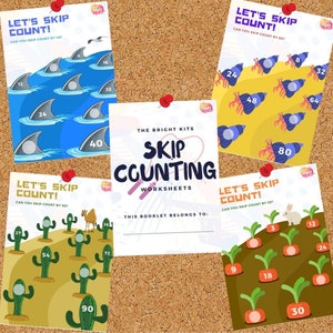 Überspringen Counting A4 Druckbare Arbeitsblätter | Überspringen Counting | Vorwärts zählen | Multiplikation Foundation | Homeschool | Vorschule |Pre-K