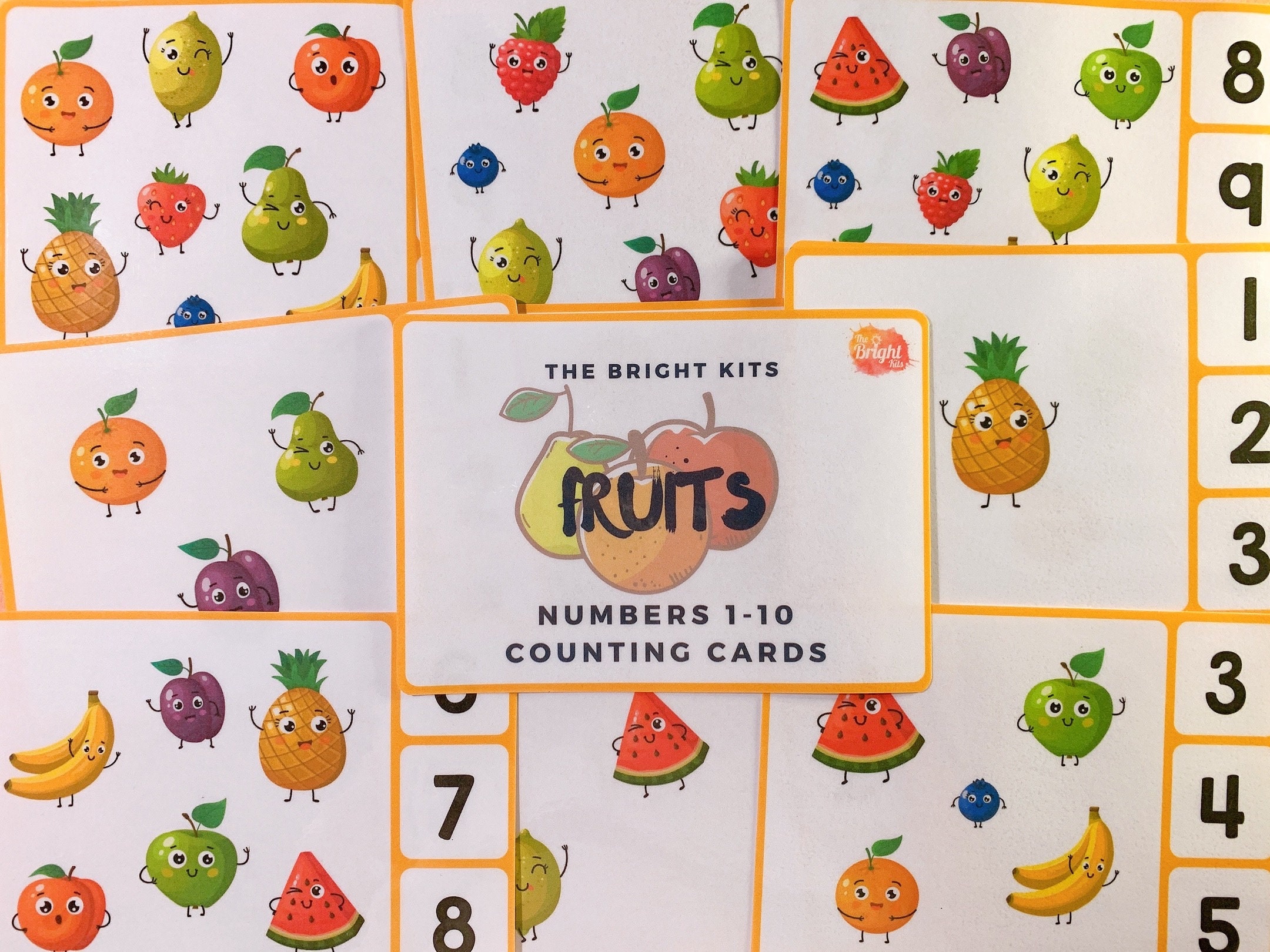 Juego de tarjetas de conteo imprimibles de frutas 1-10 / - Etsy México