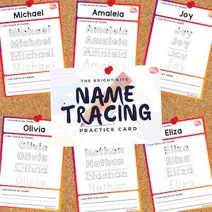 Custom Name Tracing Card A5 Printable | Personalised Handwriting Practice | Name Recognition | Worksheet | Homeschool | Preschool |Pre-K