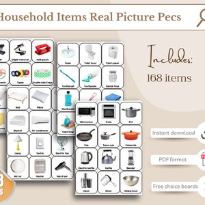 Artículos para el hogar Juego de tarjetas con imágenes reales (168 tarjetas)/desarrollo del lenguaje/ayuda visual para autismo