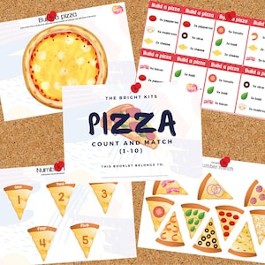 Pizza Count and Match A4 Printable Busy Booklet | Number Matching 1-10 | Counting | Pizza Math | Homeschool | Preschool |Pre-K