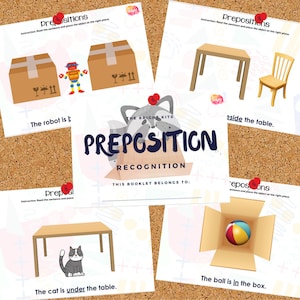 Preposition Recognition A5 Booklet | Positional words | Placement | Early Years | Literacy | Homeschool | Preschool | Kindergarten