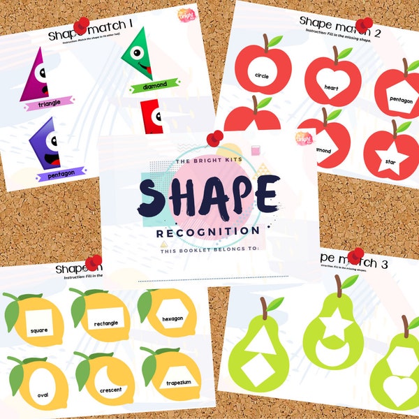 Shape Recognition A4 Printable Busy Booklet | Shape Matching | Learning Shapes Set | Homeschool | Preschool |Pre-K