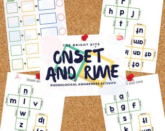 Onset and Rime Activity Set | Word Building | Literacy Activity | Phonological awareness | Phonemic Awareness | Blending Sounds