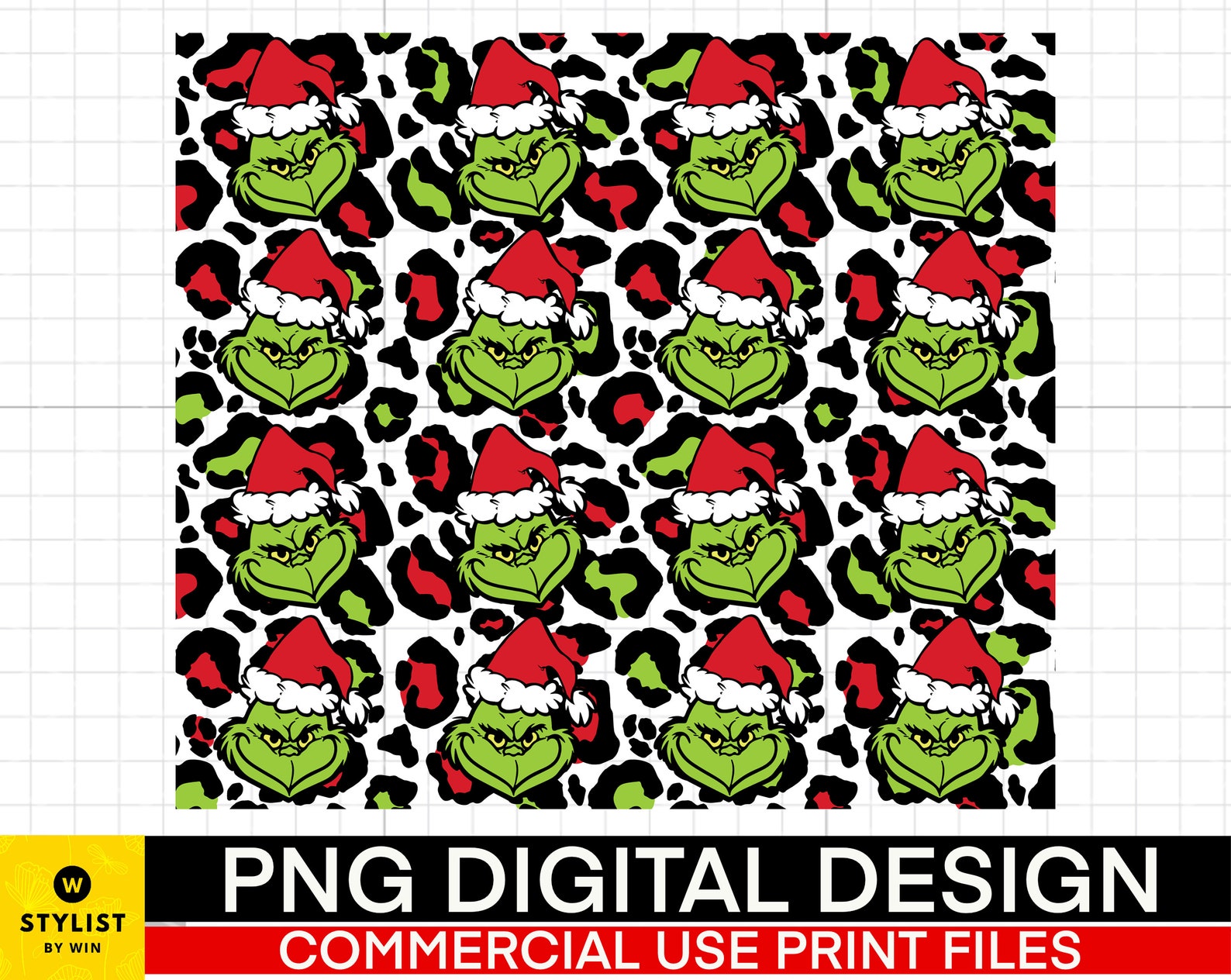 Grinch Png Seamless Pattern Christmas Seamless Pattern Etsy