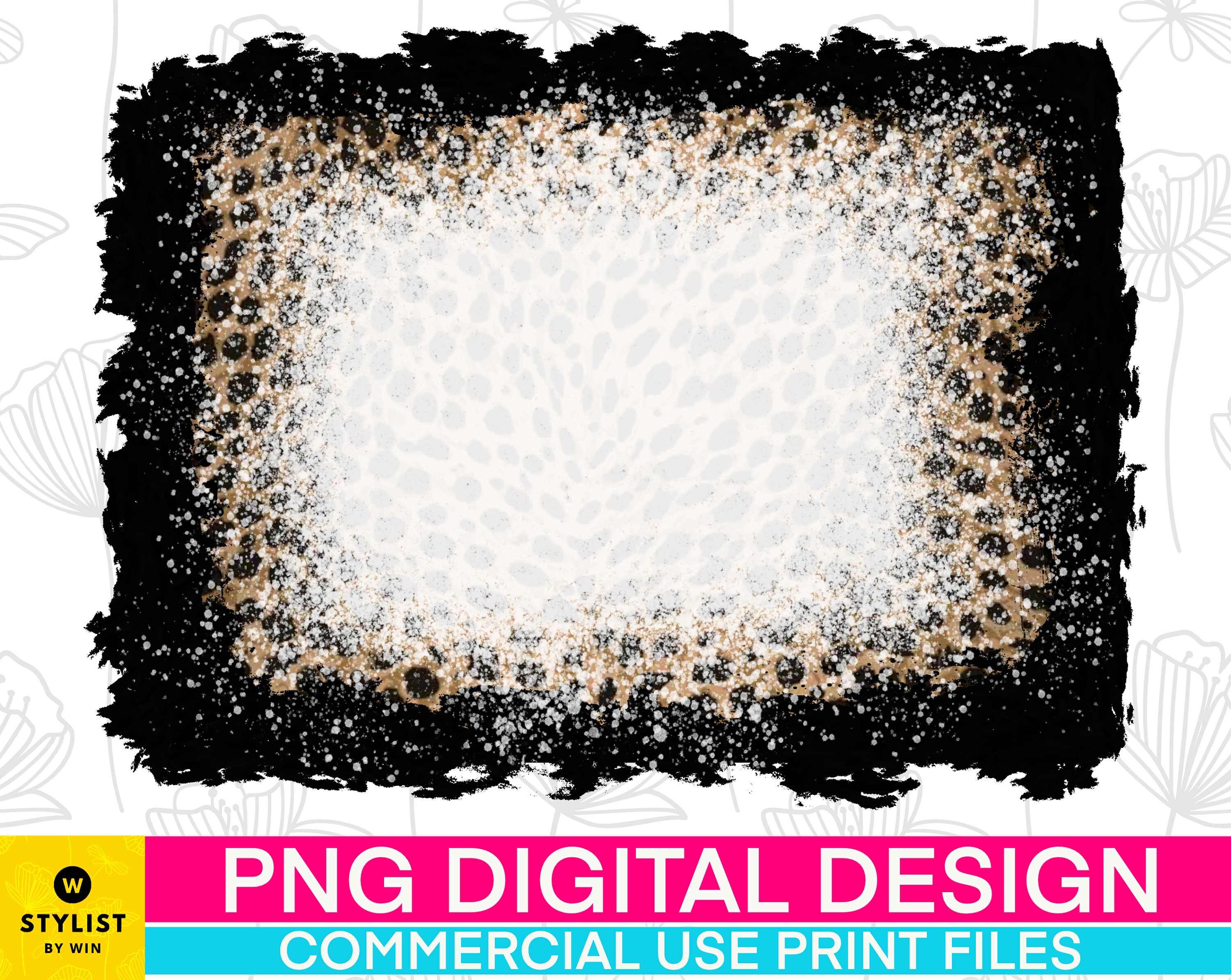 Cheetah background With Bleach affect png Distressed Leopard | Etsy