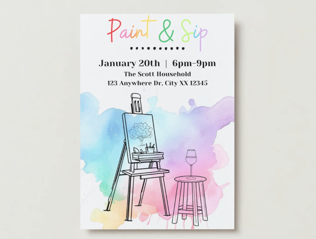 Paint and Sip Paint and Pour Party Women's Painting Get Together