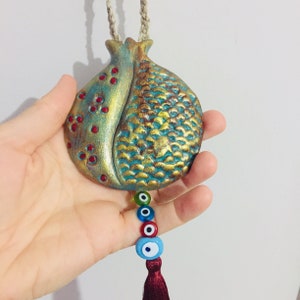 Cerámica Pomegranate wall hanging / ceramic pomegranate/ ceramic pomegranate wall decor/ pomegranate wall ornament /