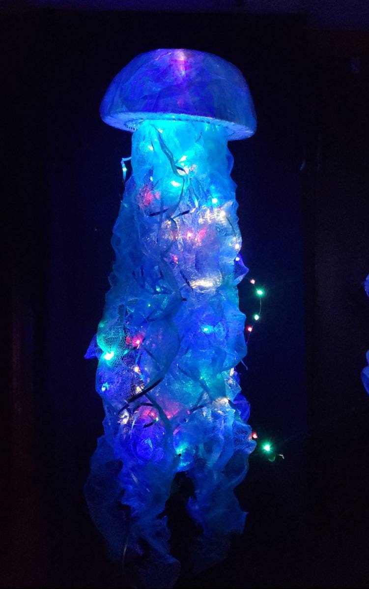Hanging Jellyfish Lanterns Large Nightlight Indoor Etsy