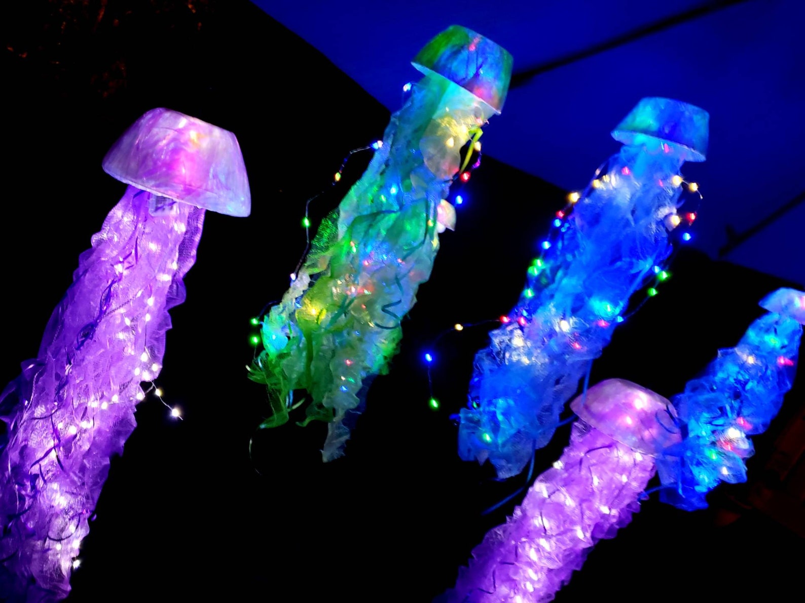 Hanging Jellyfish Lanterns SMALL Nightlight Indoor Etsy