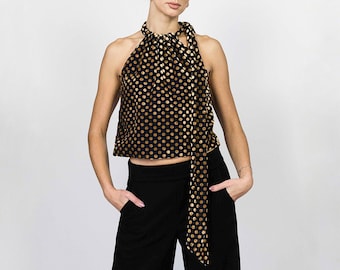 Halterneck Polkadot Blouse "Stella"