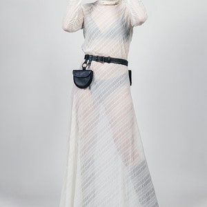 MAXI SHEER "AMOR" italian white gown