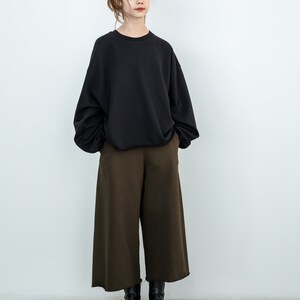 Fashionable Long Sleeve Jumper, Shortened Length, Premium Quality Italian Cotton, Oversized Unisex Clothing image 4