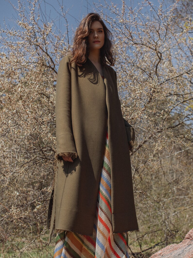 Impressive Khaki Coat without Inner Lining image 4