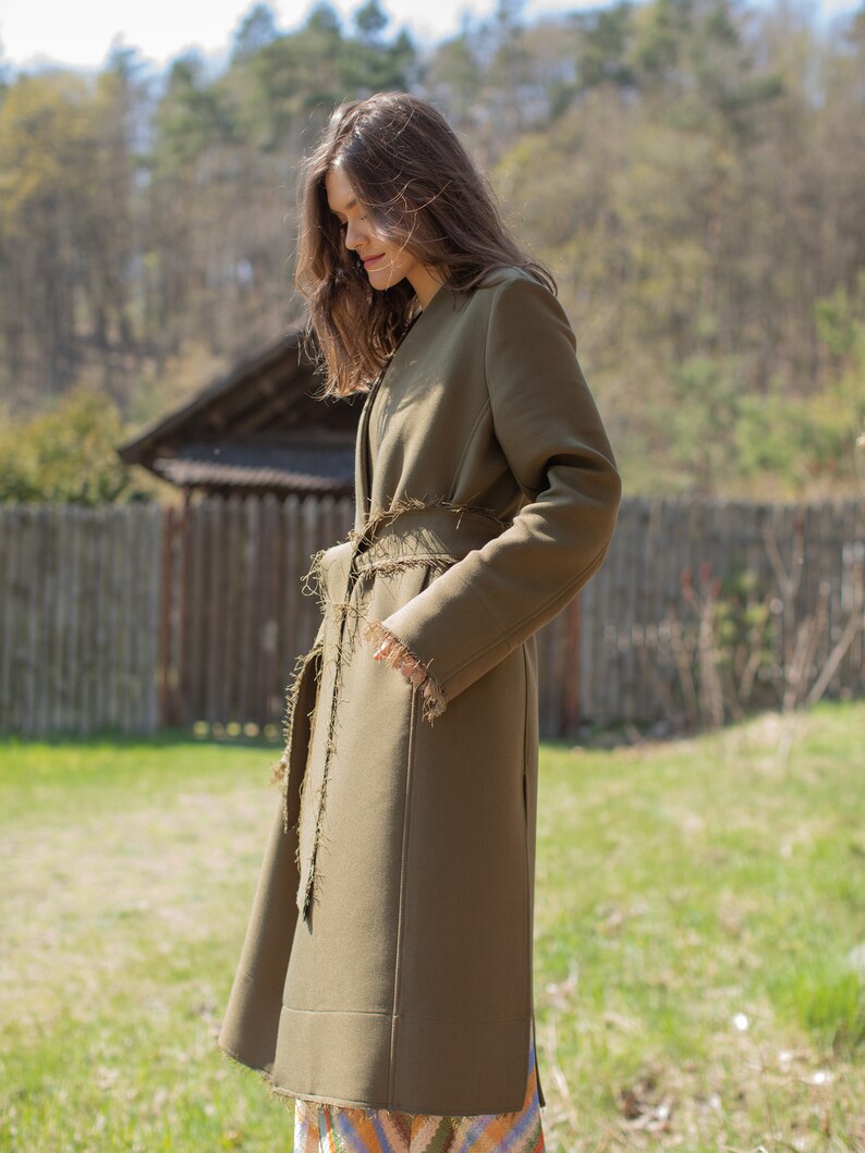 Impressive Khaki Coat without Inner Lining image 8