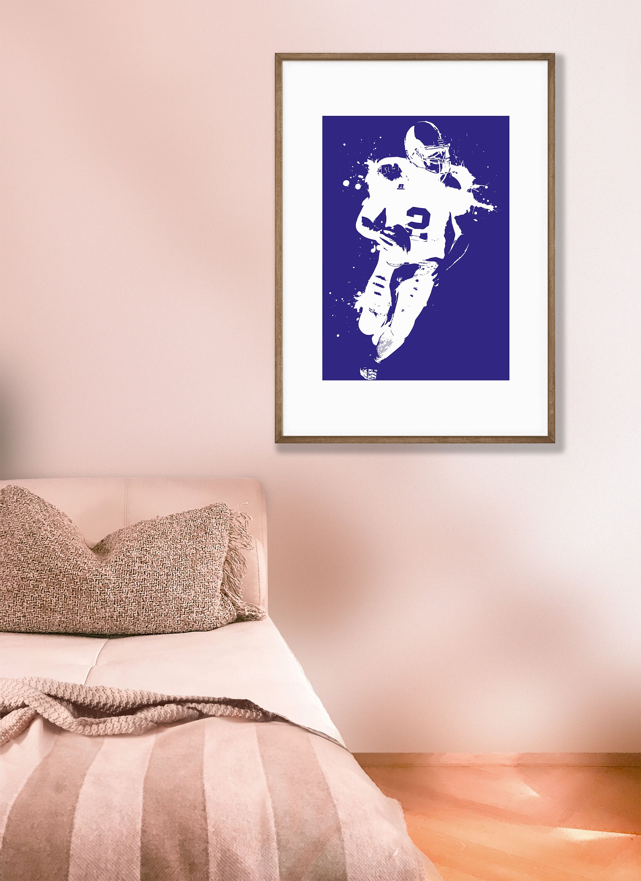 Man Cave Wall Art Football Poster American Football Player | Etsy