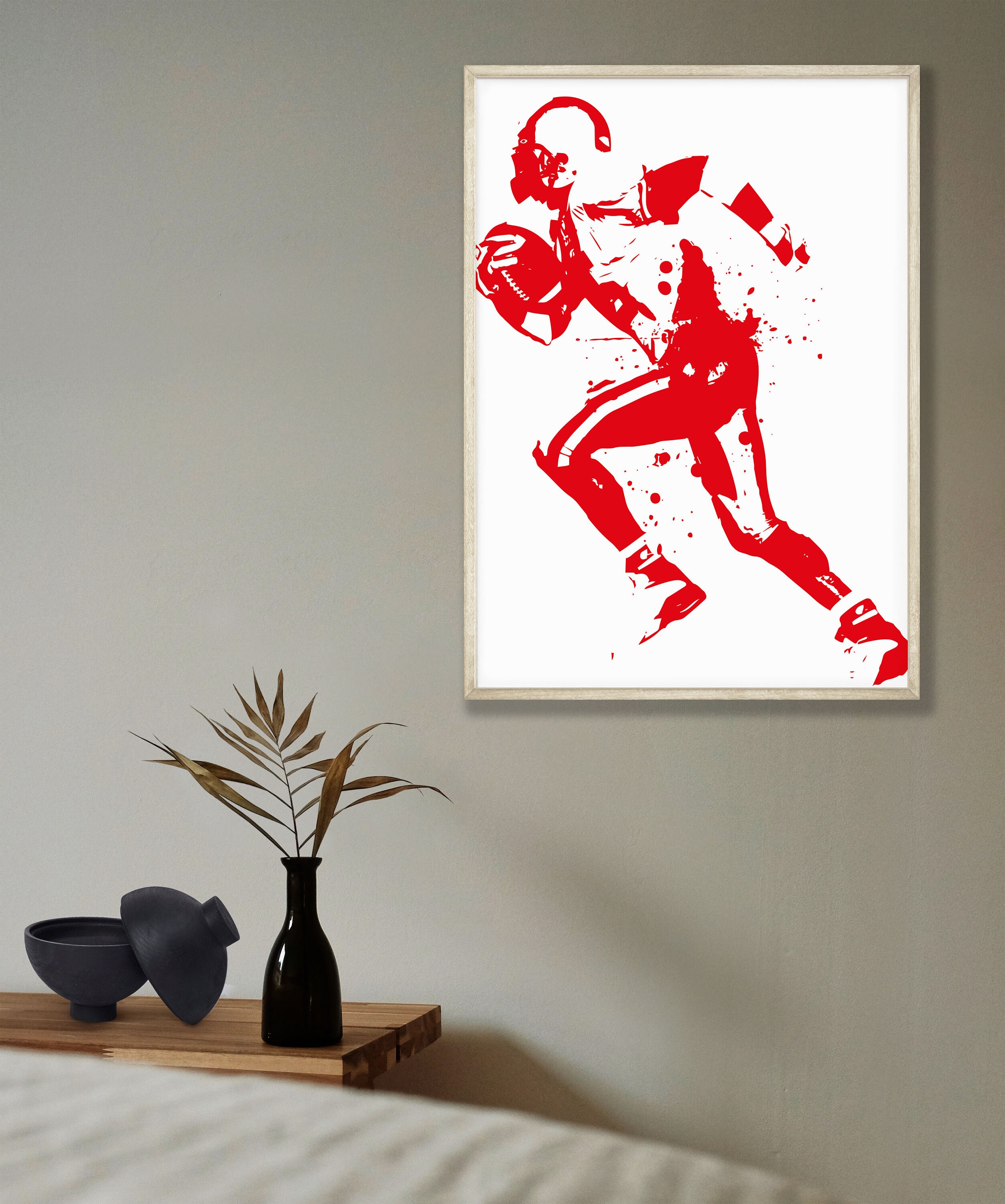 Football Player Printable Wall Art Football Modern Wall Art Etsy