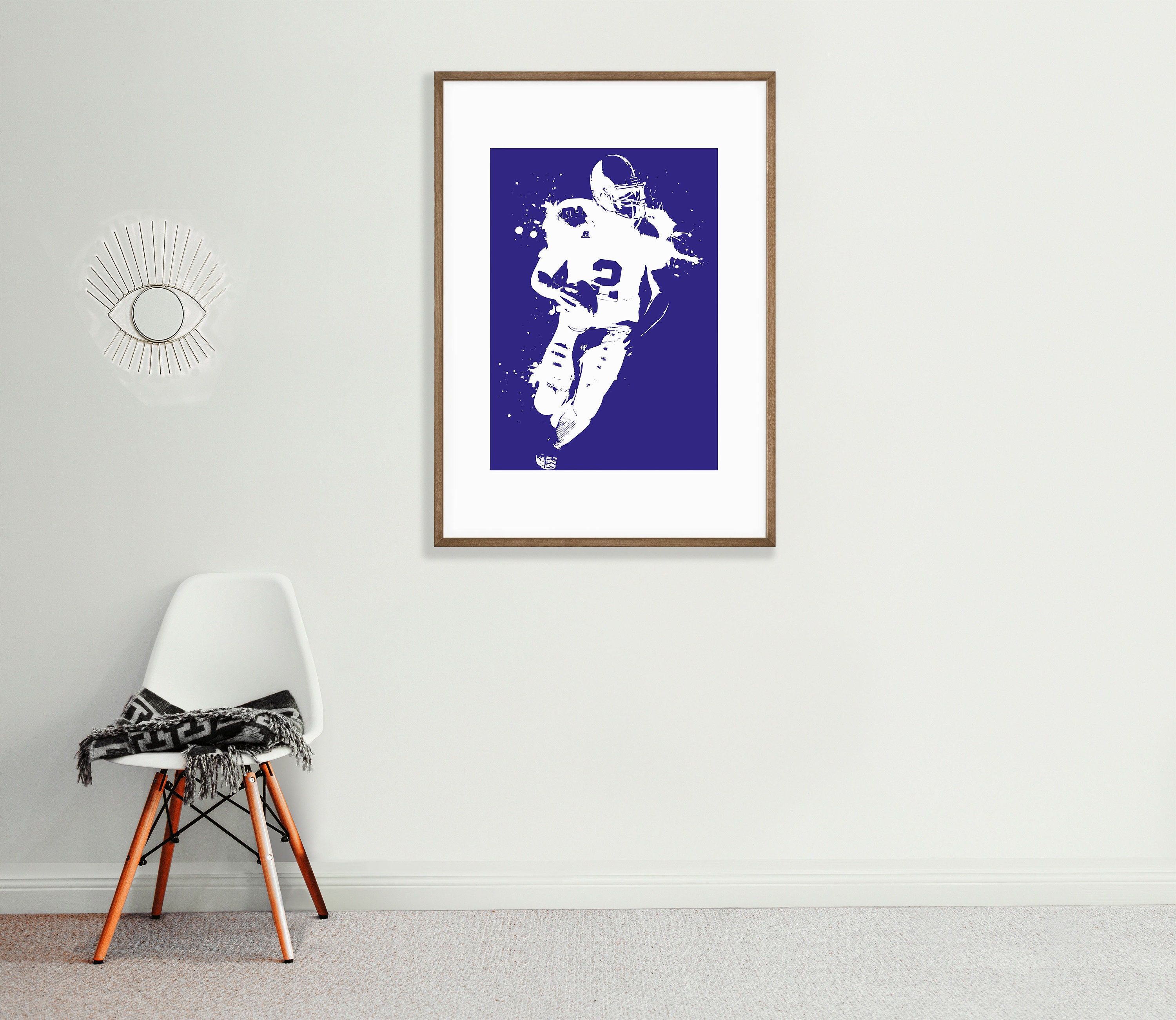 Man Cave Wall Art Football Poster American Football Player | Etsy