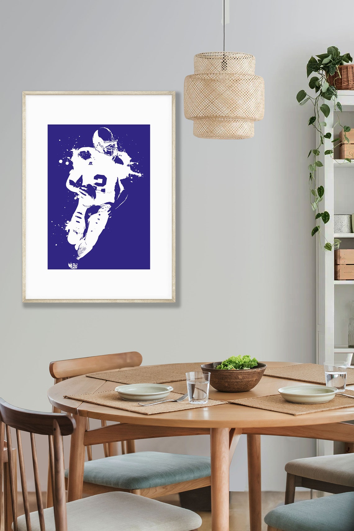 Man Cave Wall Art Football Poster American Football Player | Etsy