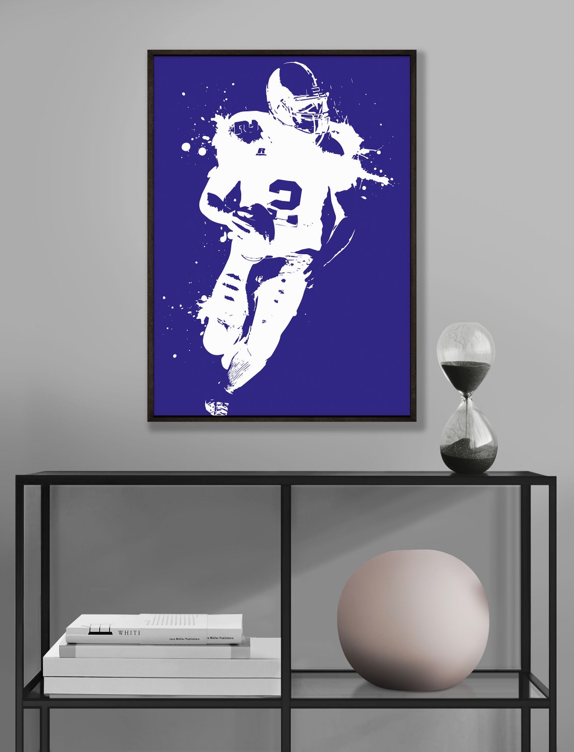 Man Cave Wall Art Football Poster American Football Player | Etsy