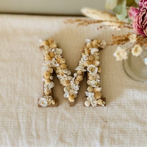 Flower letter - Dried flowers - Personalized floral decoration - Children's gift idea/Wedding/Birthday/Mother's Day...