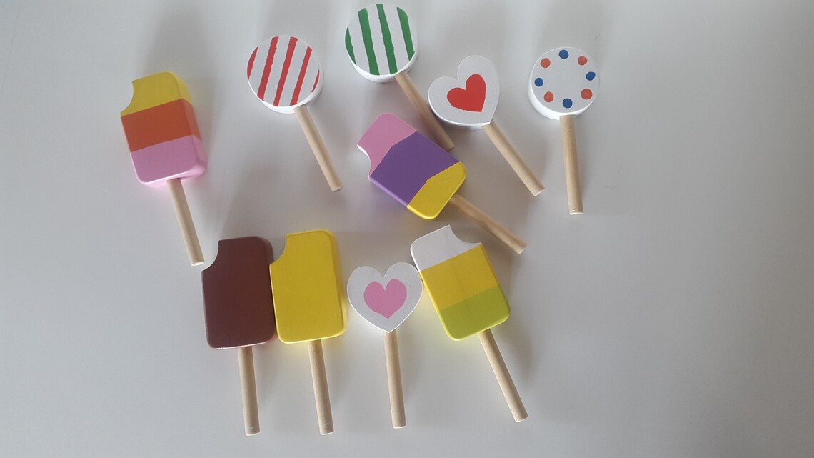 Wooden Ice Cream Ice Cream Toy Wooden Ice Cream Set Ice Cream Etsy