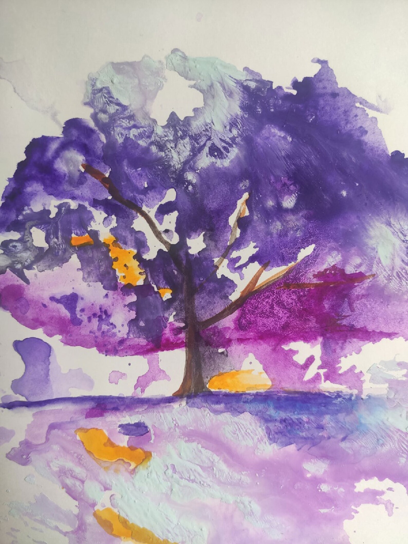 Jacaranda Tree Painting Watercolor Original Art Spring Etsy
