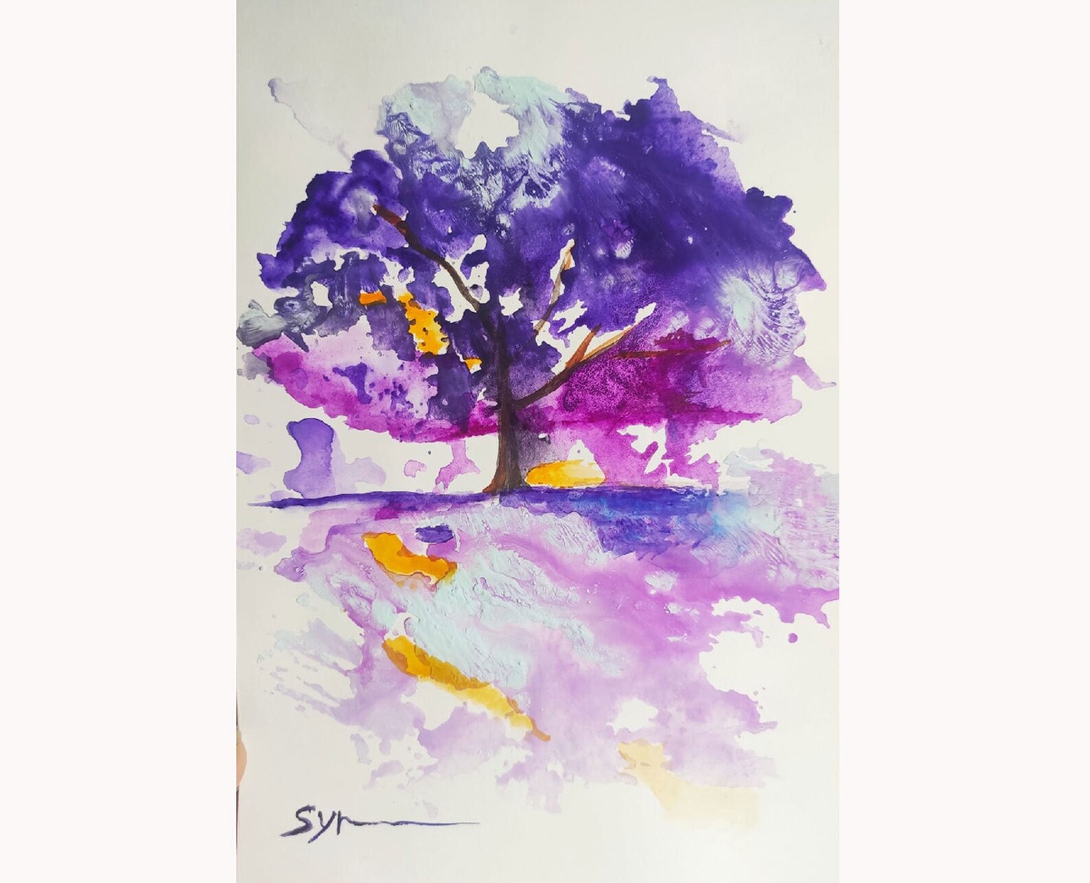 Jacaranda Tree Painting Watercolor Original Art Spring Etsy
