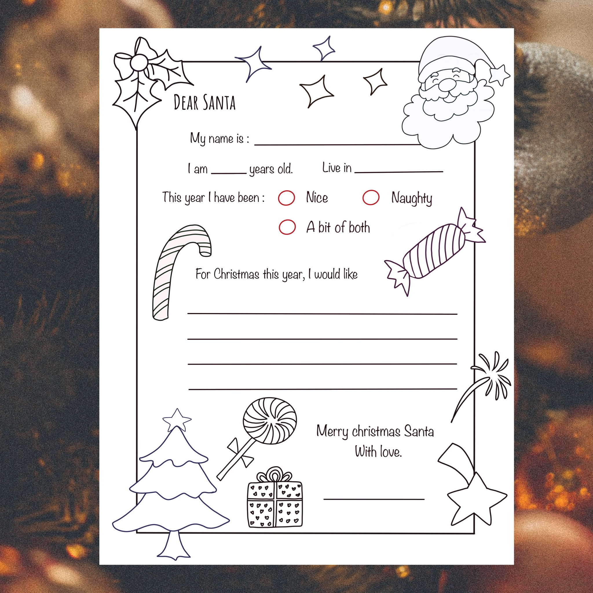 letter-to-santa-coloring-page-instant-printable-christmas-etsy