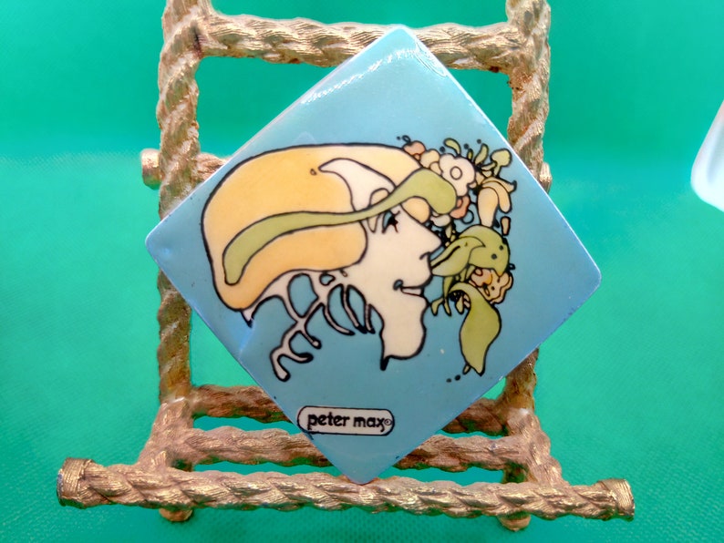 Large 1960/'s Enamel Peter Max Broach Pin Pop Art West Germany