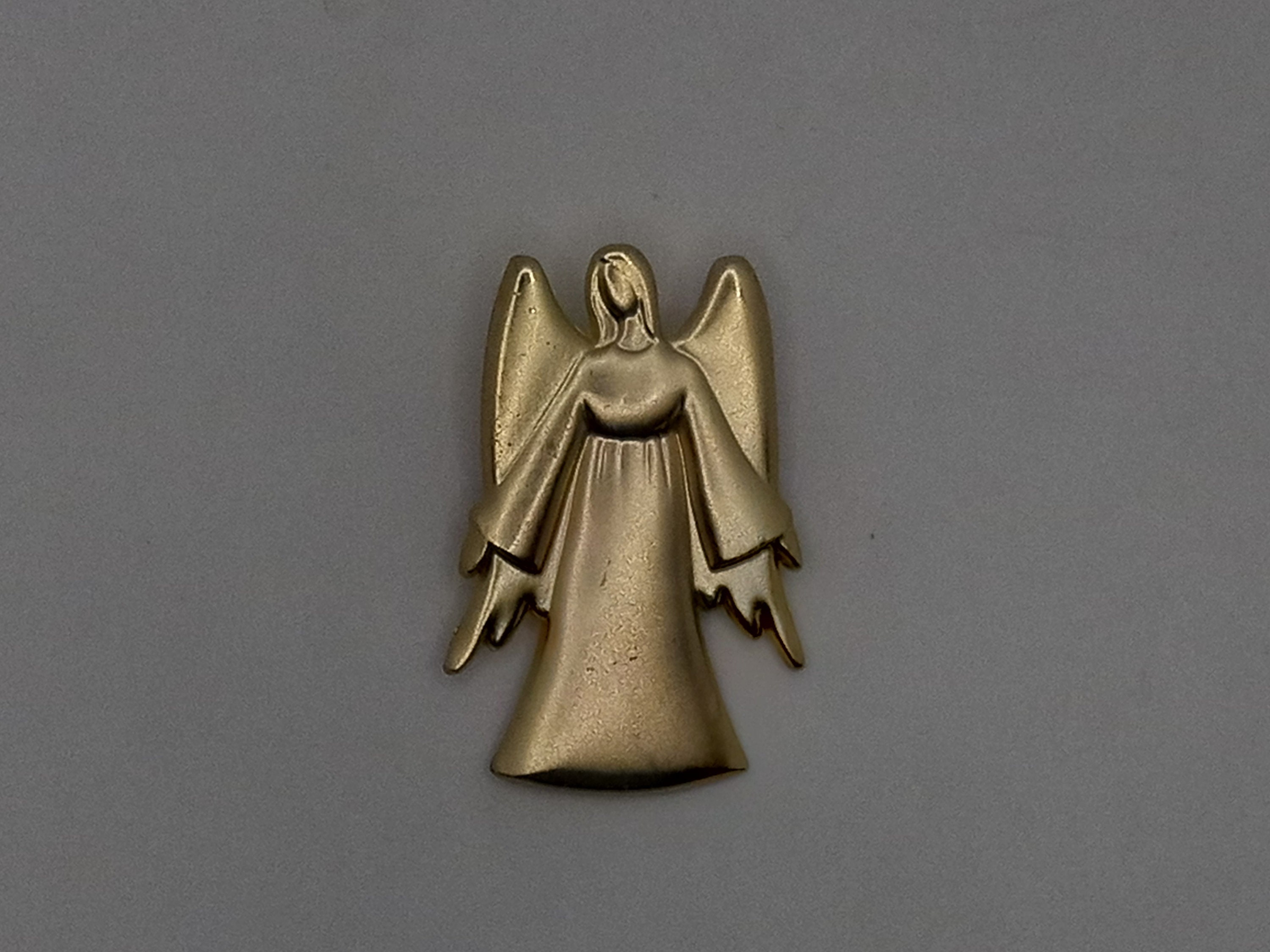 Vintage Brushed Gold Tone Angel Pinback - American Greeting Company - Etsy