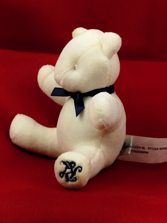 Ralph Lauren Polo Mini Plush Teddy Bear White With Bowtie - Etsy
